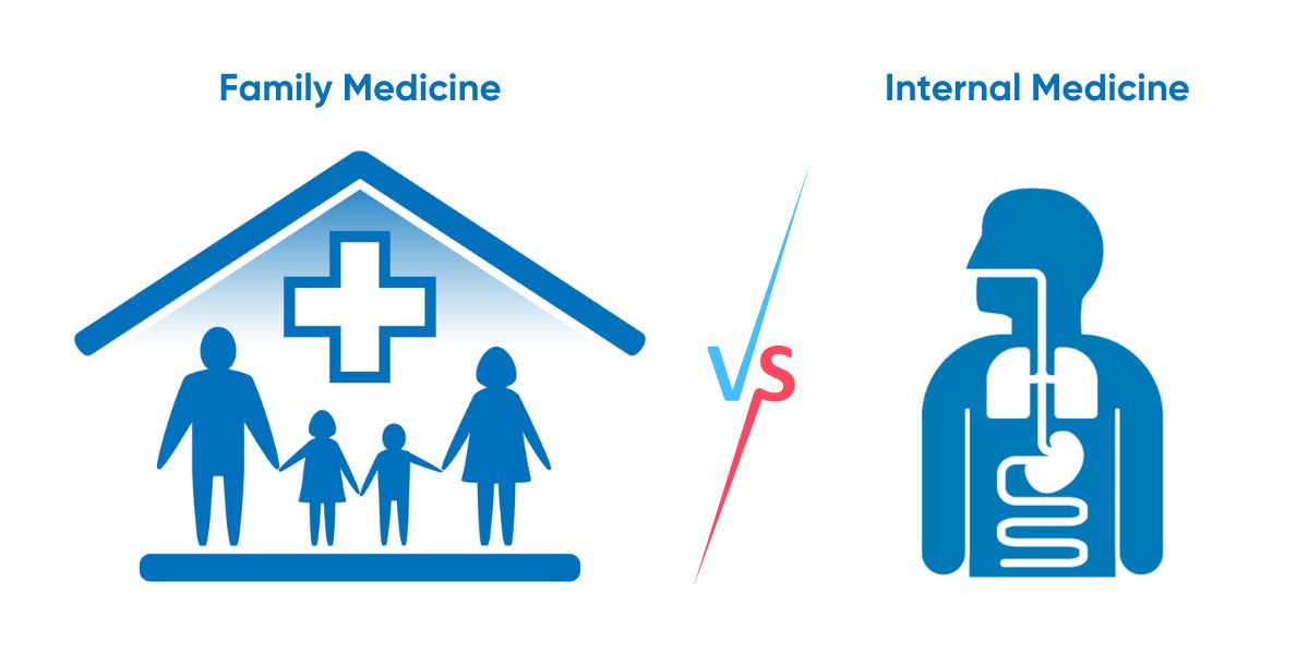 difference between internal medicine and family medicine