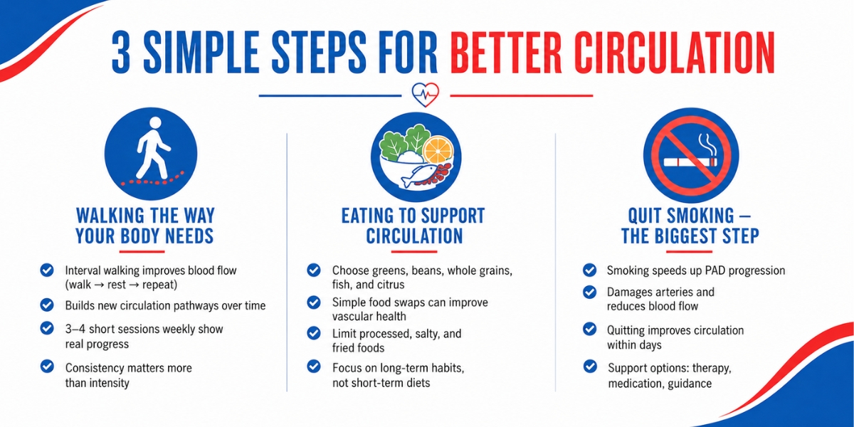 managing PAD through healthy daily habits